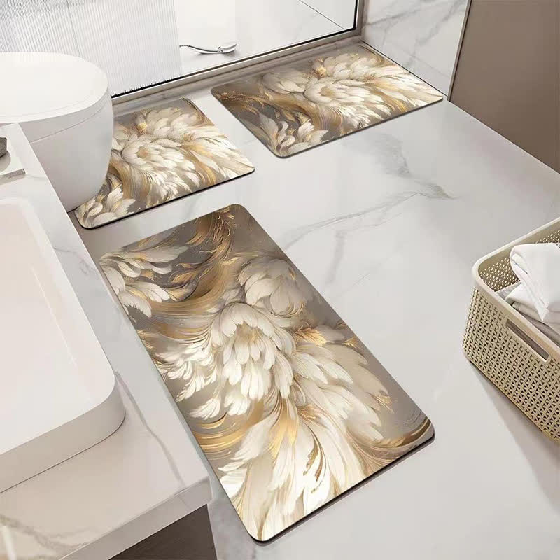 Tappetino da bagno assorbente antiscivolo di lusso con motivo floreale