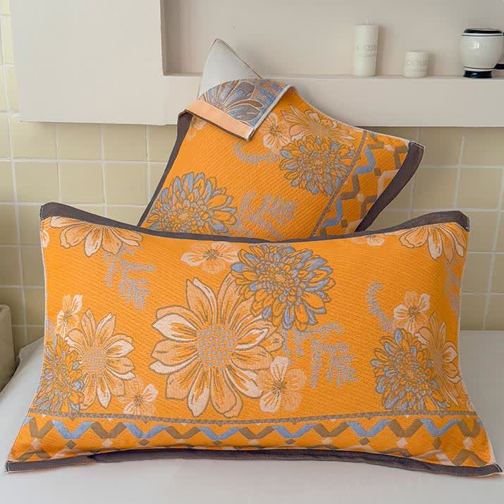 Elegante trapunta leggera in garza di cotone a fiori