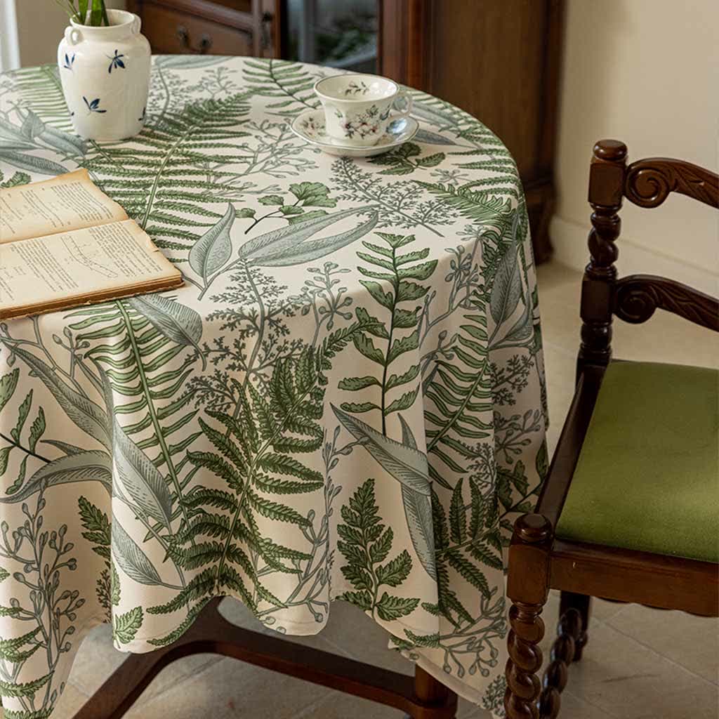 Tovaglia con stampa di piante retrò francesi