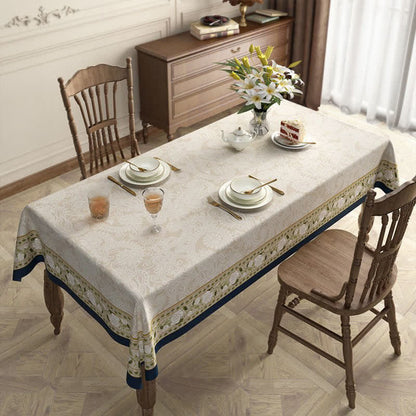 Tovaglia di lino con fiori e piante di lusso retrò e leggero