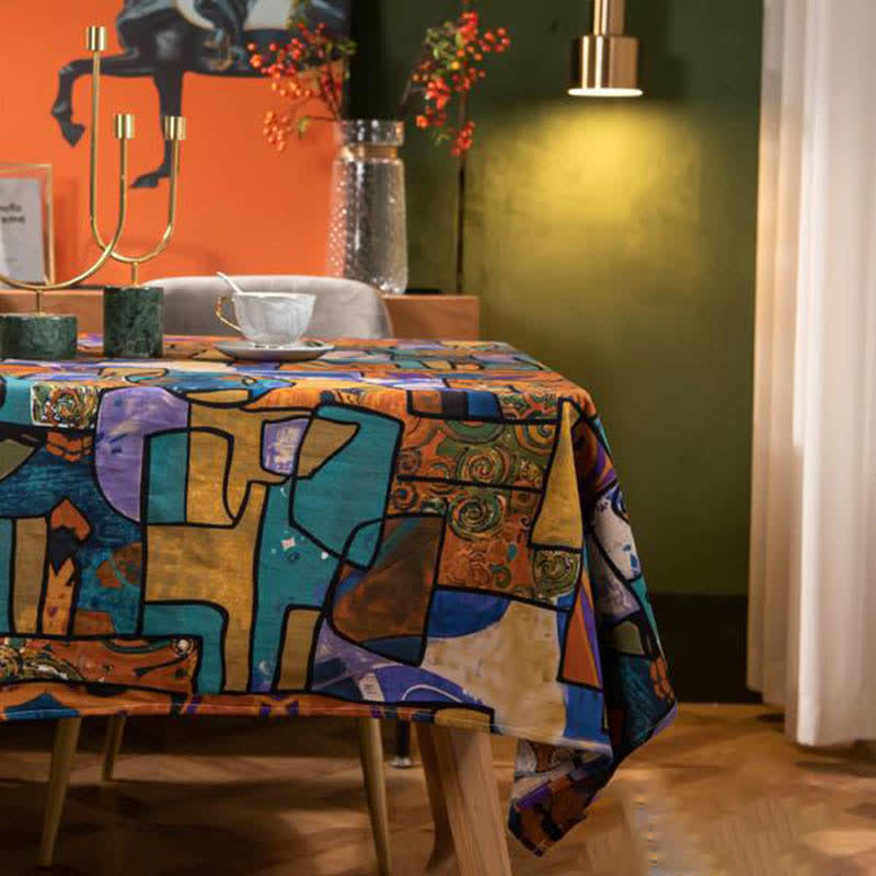 Tovaglia con motivo geometrico di arte esotica