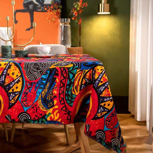 Tovaglia con motivo geometrico di arte esotica