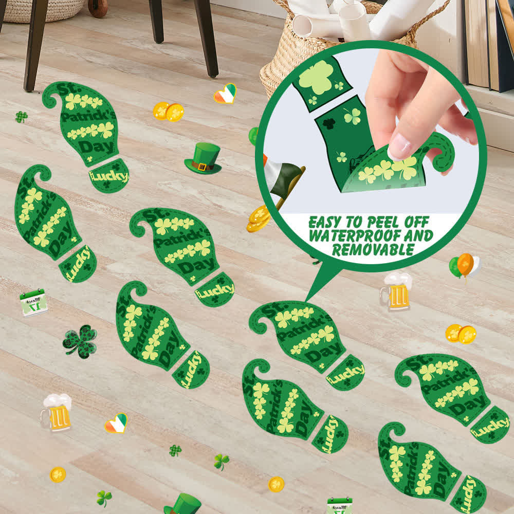 Adesivo con impronte di trifoglio per il giorno di San Patrizio