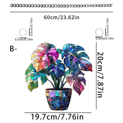 Pianta decorativa in acrilico da appendere alla finestra