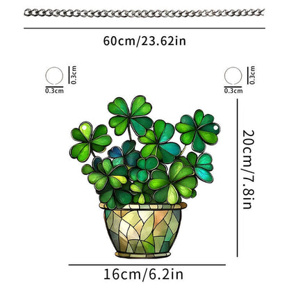 Decorazione da appendere in acrilico a forma di trifoglio fortunato