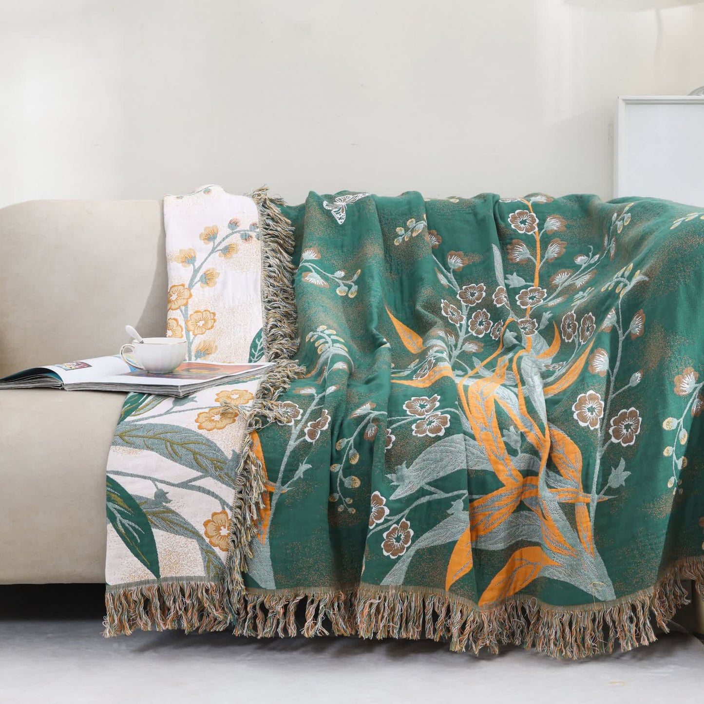 Coperta reversibile in garza di cotone con nappa rinfrescante