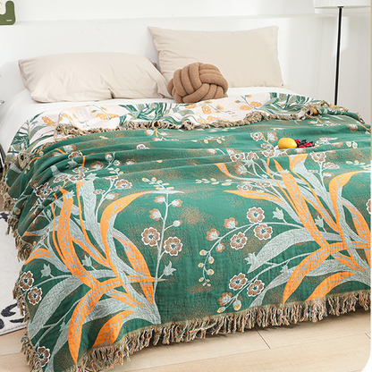 Coperta reversibile in garza di cotone con nappa rinfrescante