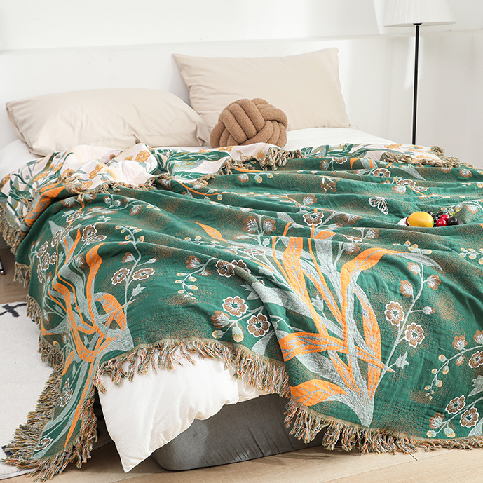 Coperta reversibile in garza di cotone con nappa rinfrescante