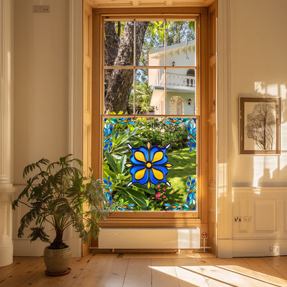 Adesivo decorativo statico bifacciale per finestre