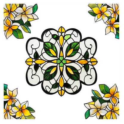 Elegante adesivo per finestra statico con motivo floreale