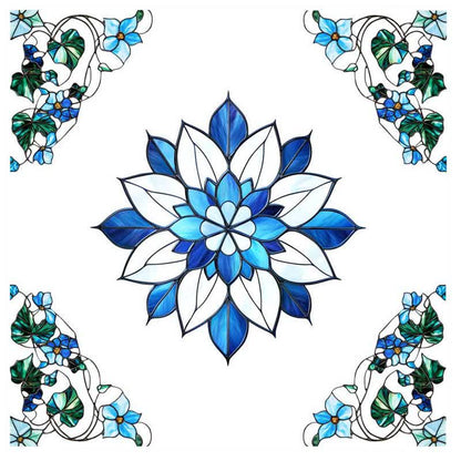 Elegante adesivo per finestra statico con motivo floreale