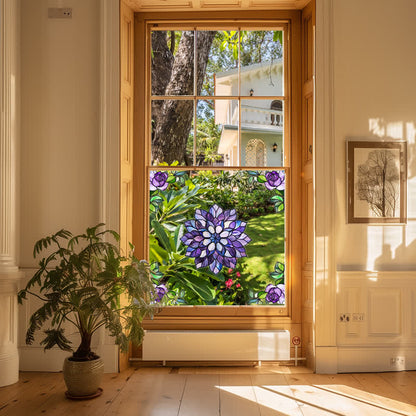 Elegante adesivo per finestra statico con motivo floreale