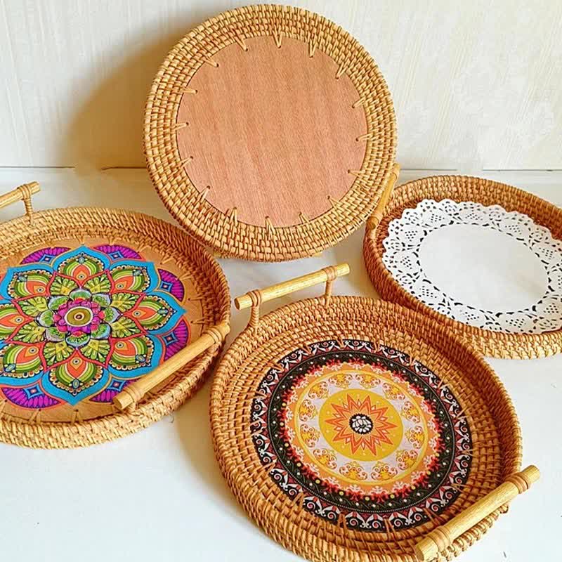 Cestino per snack in rattan in stile etnico