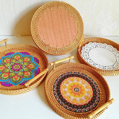 Cestino per snack in rattan in stile etnico