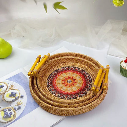 Cestino per snack in rattan in stile etnico