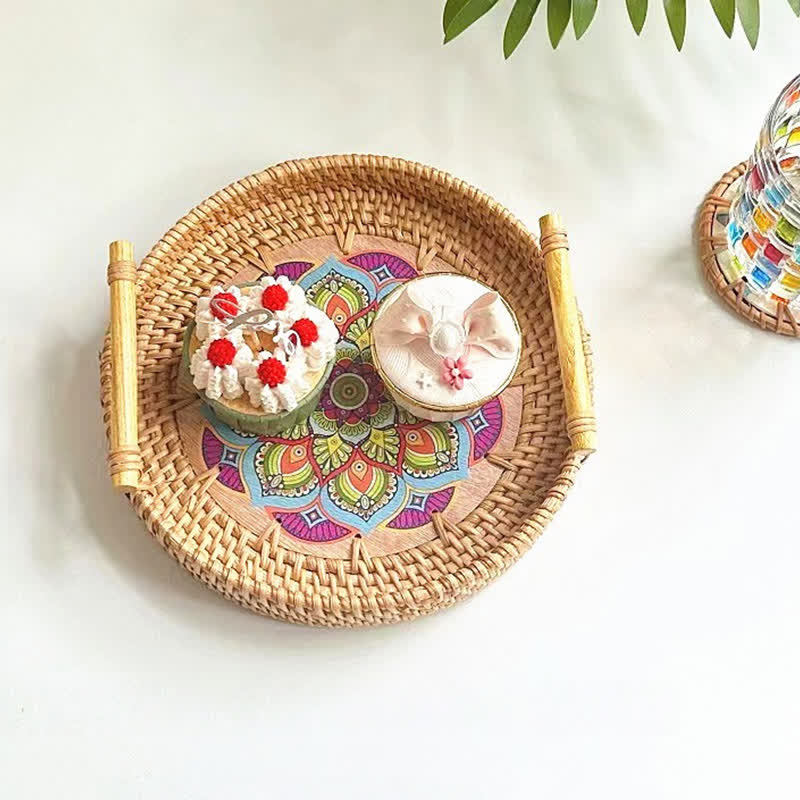 Cestino per snack in rattan in stile etnico