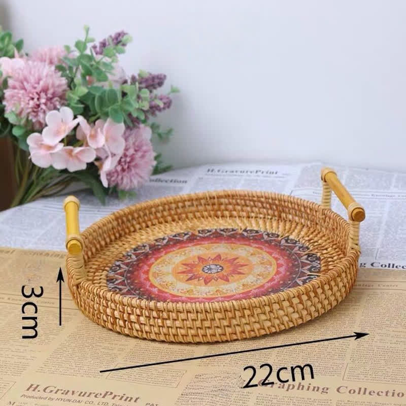 Cestino per snack in rattan in stile etnico