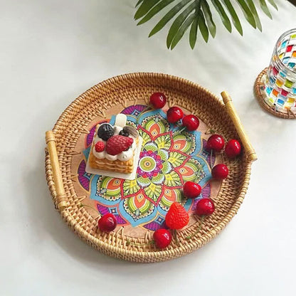 Cestino per snack in rattan in stile etnico