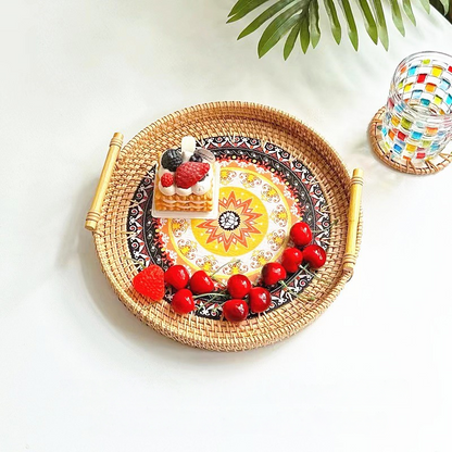 Cestino per snack in rattan in stile etnico