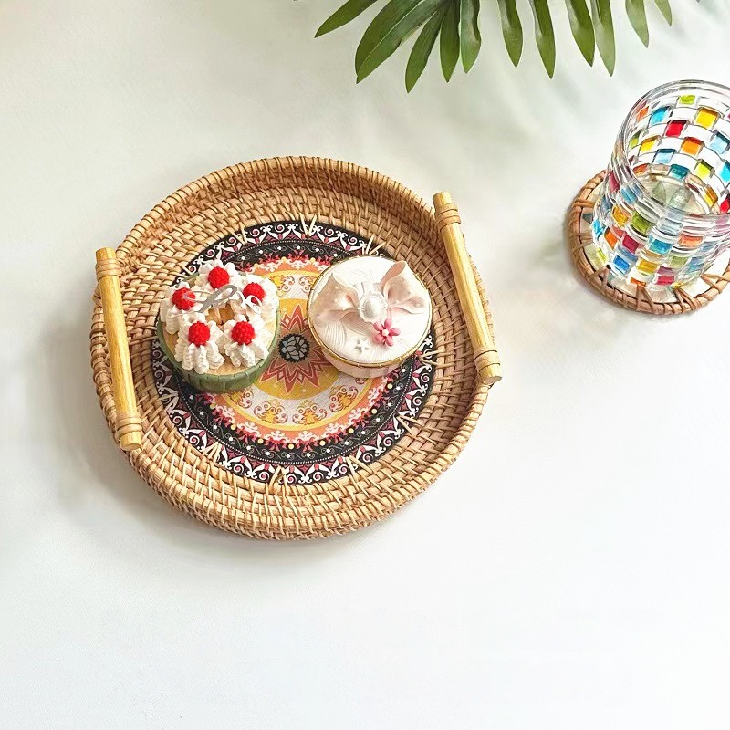 Cestino per snack in rattan in stile etnico