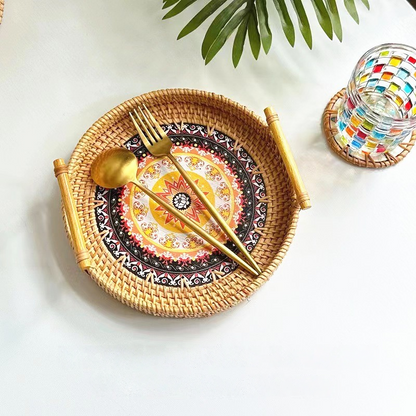 Cestino per snack in rattan in stile etnico