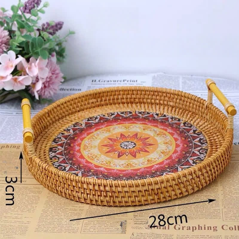 Cestino per snack in rattan in stile etnico
