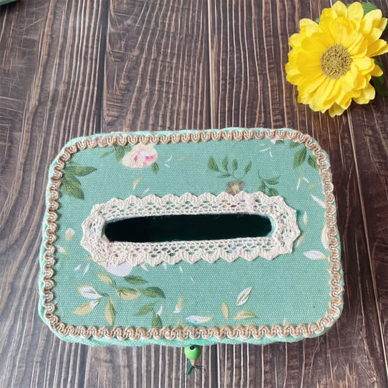 Scatola di fazzoletti intrecciati creativi fatti a mano in stile pastorale