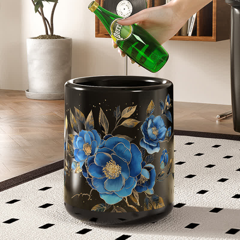 Cestino per la spazzatura resistente a doppio strato con fiori in fiore