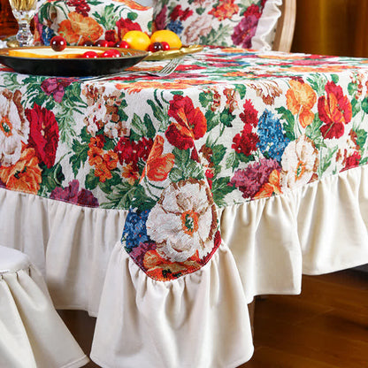 Tovaglia arricciata antipolvere jacquard retrò