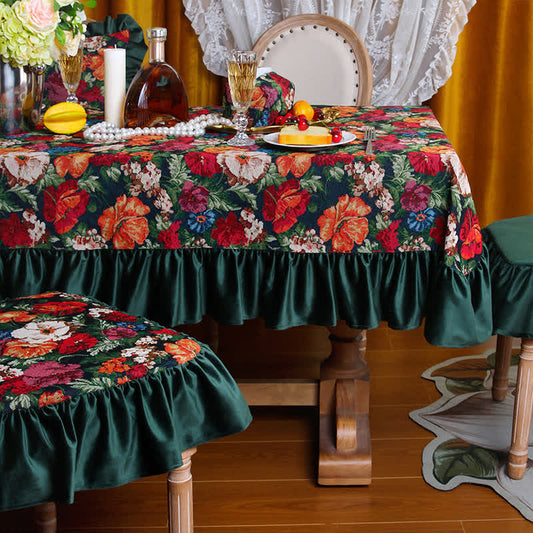 Tovaglia arricciata antipolvere jacquard retrò