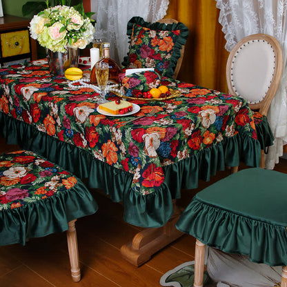 Tovaglia arricciata antipolvere jacquard retrò