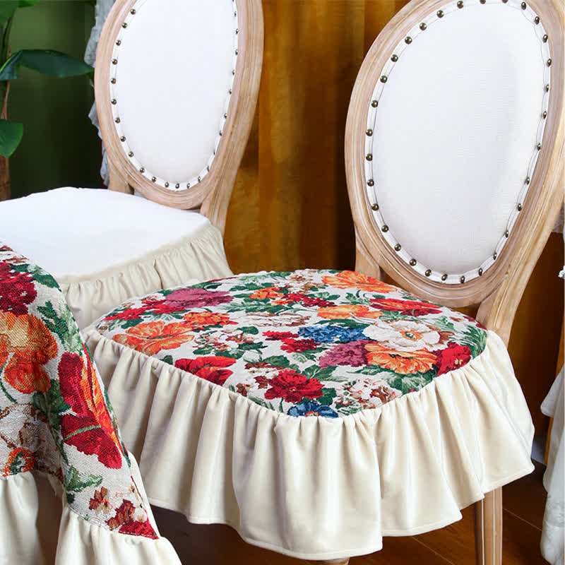 Cuscino da pavimento quadrato rimovibile con motivo floreale vintage