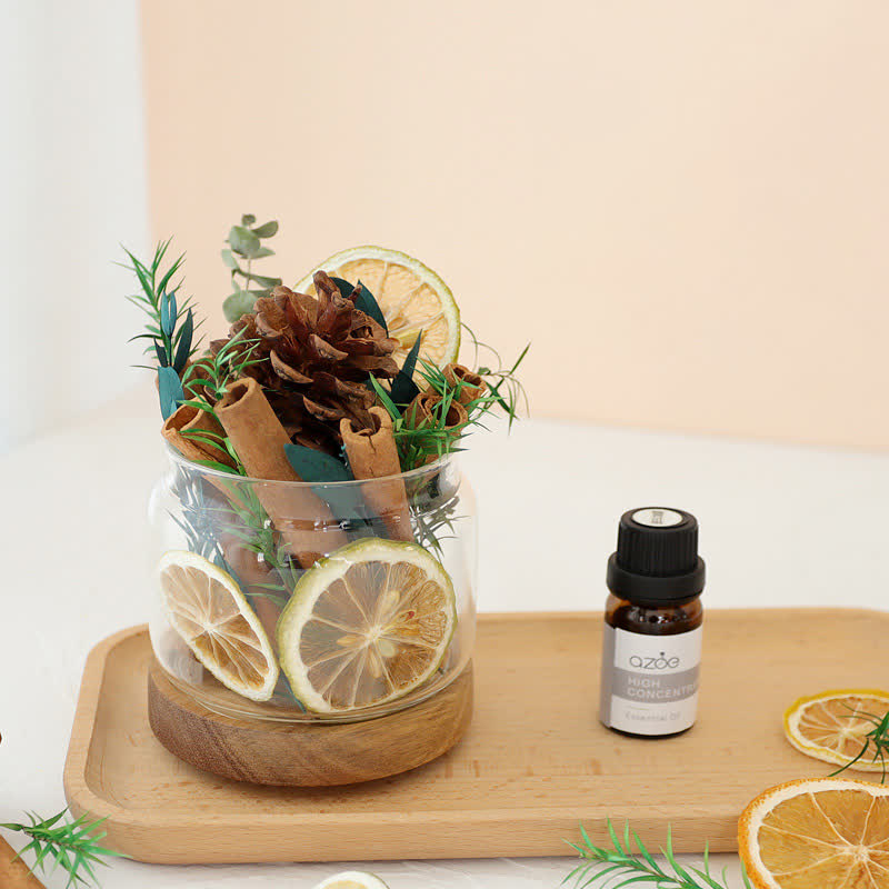 Ornamento profumato con fiori secchi e oli essenziali per aromaterapia