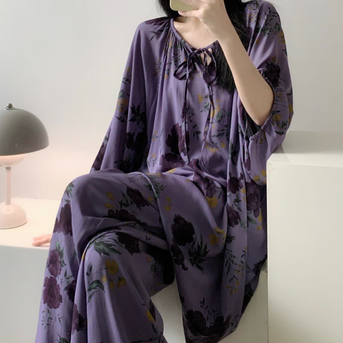 Completo da notte Vintage Rose taglie forti