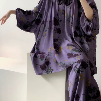 Completo da notte Vintage Rose taglie forti