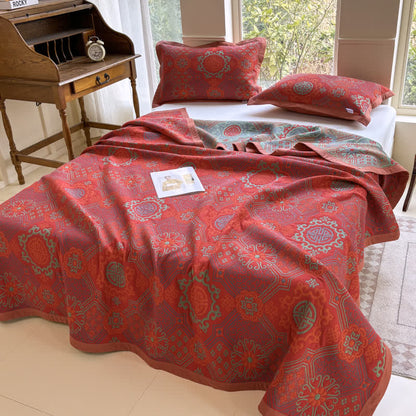 Trapunta vintage in cotone a tre strati in garza