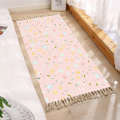 Tappetino con nappe floreali in stile pastorale fresco