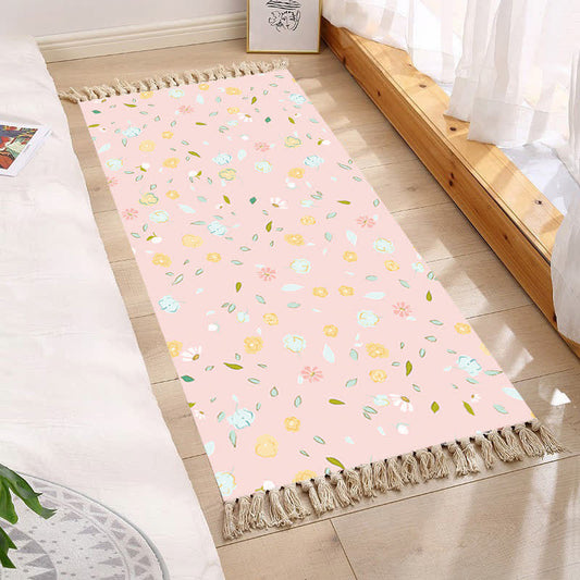Tappetino con nappe floreali in stile pastorale fresco