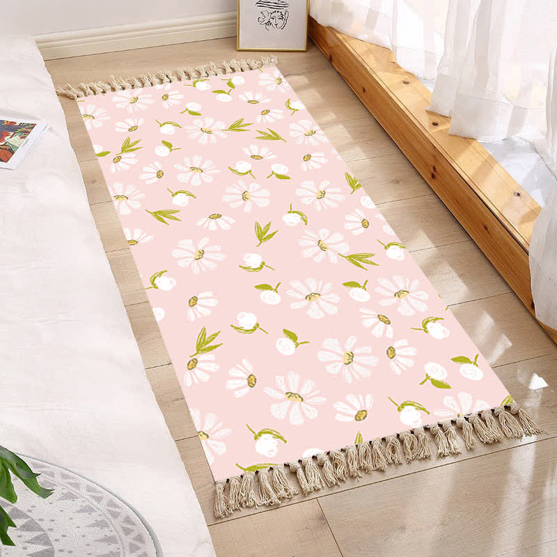 Tappetino con nappe floreali in stile pastorale fresco