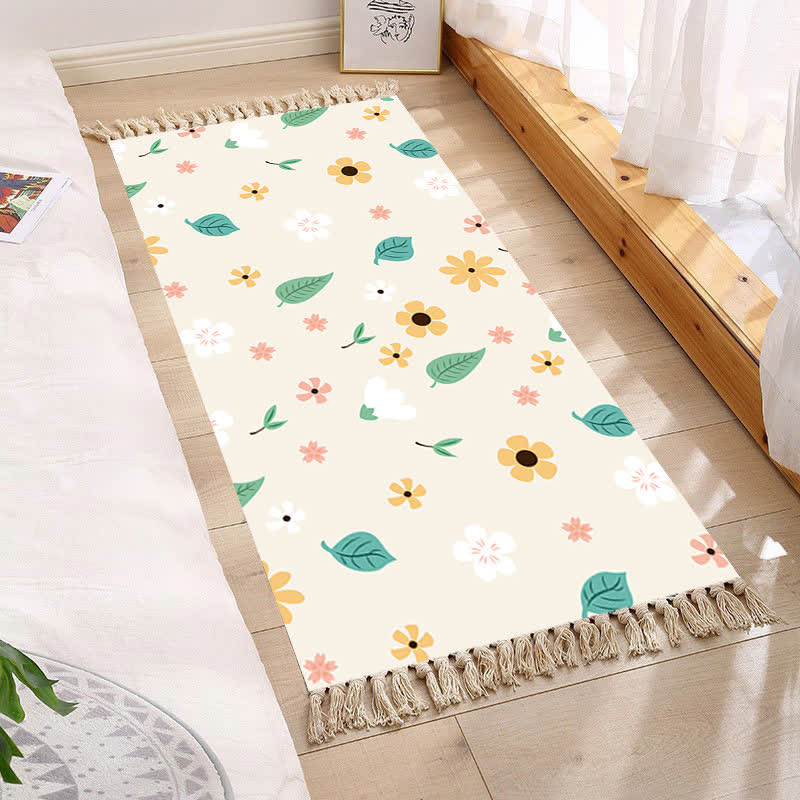 Tappetino con nappe floreali in stile pastorale fresco
