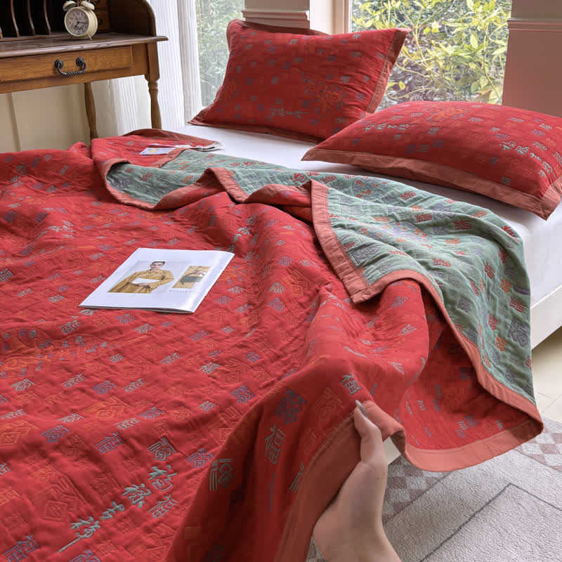 Trapunta vintage in garza di cotone puro