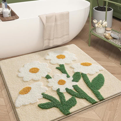 Tappetino assorbente per pavimenti quadrato con piante e fiori