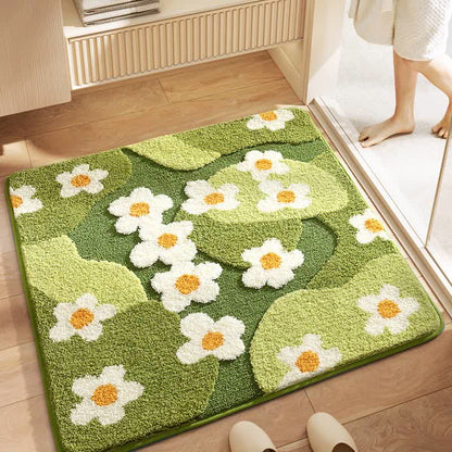 Tappetino assorbente per pavimenti quadrato con piante e fiori