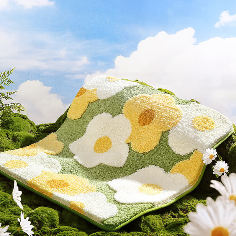 Tappetino assorbente per pavimenti quadrato con piante e fiori