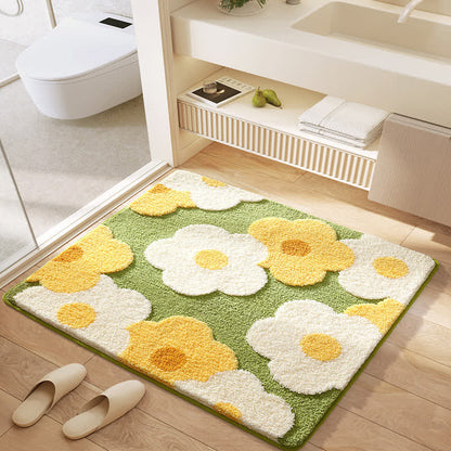 Tappetino assorbente per pavimenti quadrato con piante e fiori