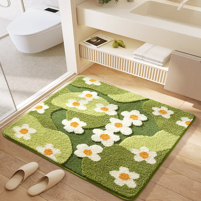 Tappetino assorbente per pavimenti quadrato con piante e fiori