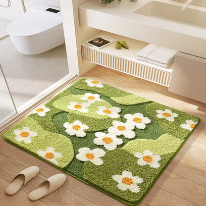Tappetino assorbente per pavimenti quadrato con piante e fiori