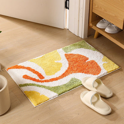 Tappetino da pavimento con simpatici fiori e piante dei cartoni animati