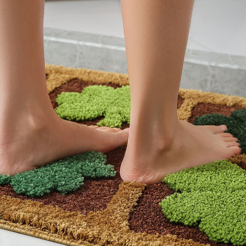 Tappetino da pavimento con simpatici fiori e piante dei cartoni animati