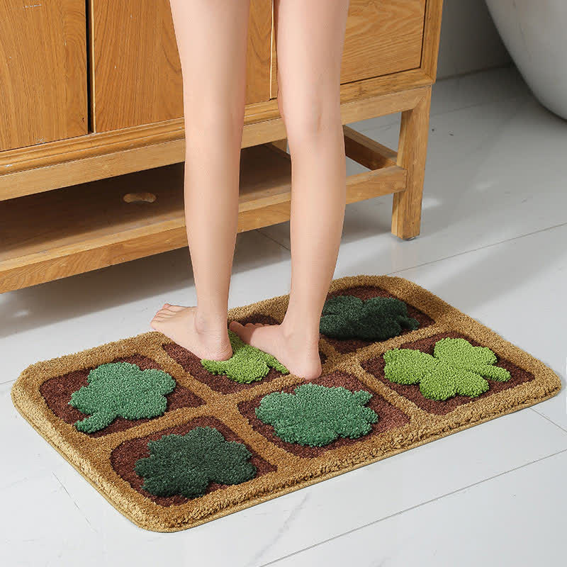 Tappetino da pavimento con simpatici fiori e piante dei cartoni animati